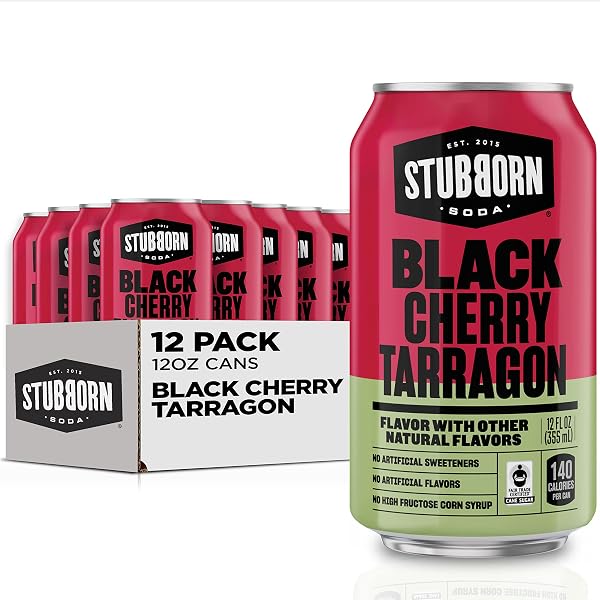 STUBBORN SODA, BLACK CHERRY TARRAGON, 12 FL OZ...