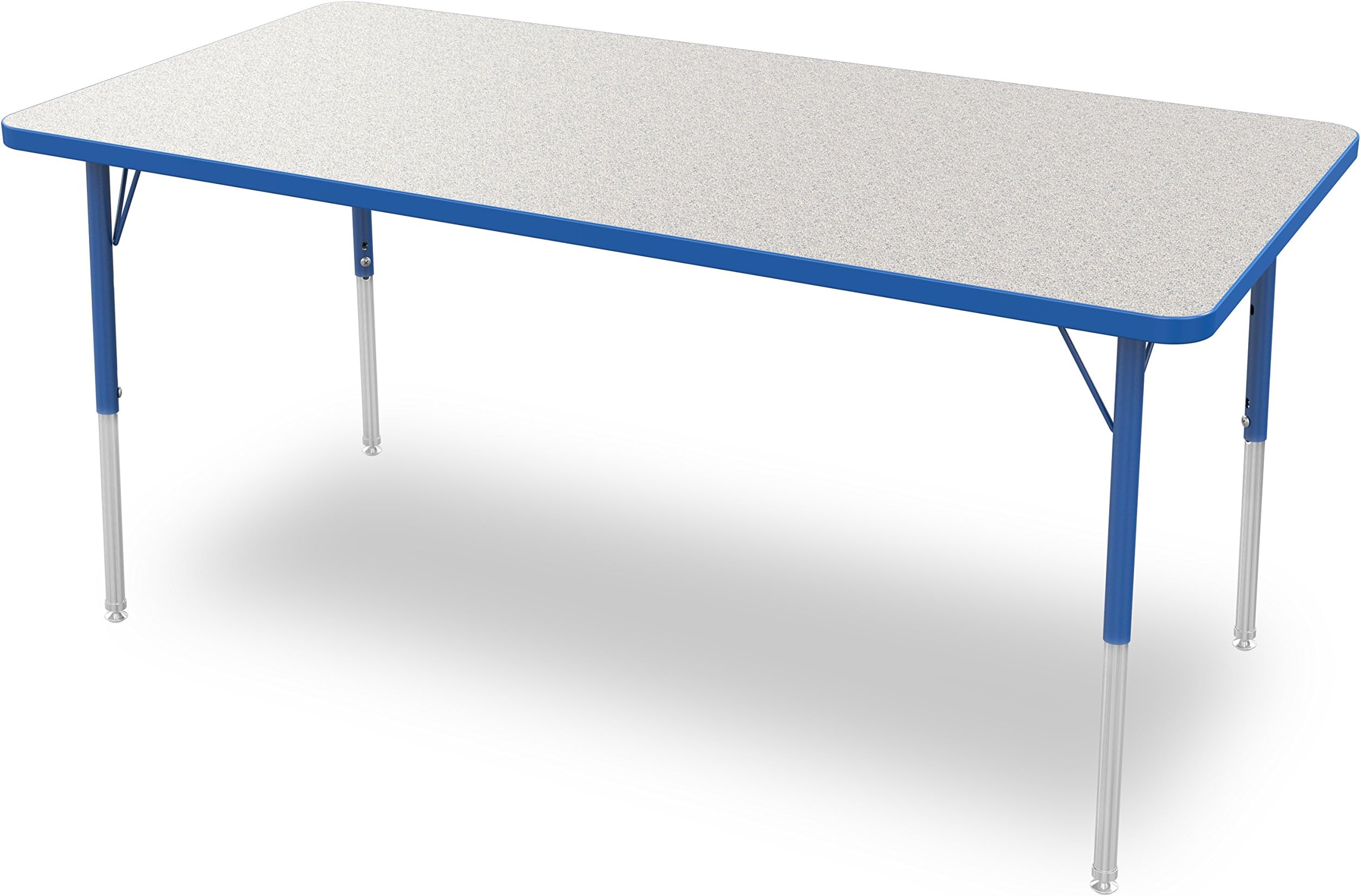 Marco Group 2200 Series Rectangle Activity Table with Swivel Glides, Gray Glace Top, Blue Edge and Blue Toddler Legs, 24-Inch by 48-Inch