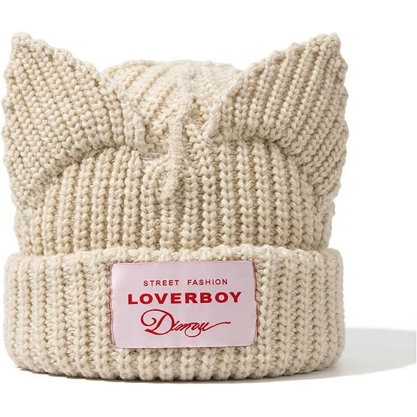 Cat Beanie Y2k Beanie Star Patch Crochet Knitted Hat Grunge Acubi