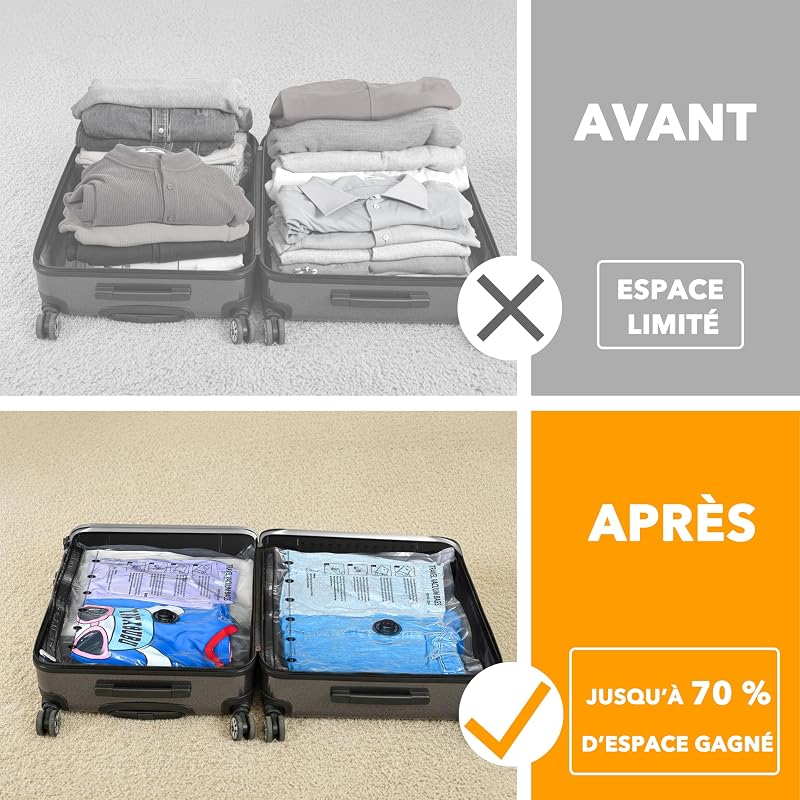 Sac Sous Vide Vetement Aspirateur avec Pompe Électrique, 18 Pièces — photo 3 sur 5