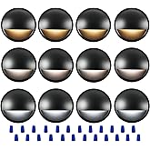 CLOUDY BAY [12 Pack] 3CCT Low Voltage LED Deck Lights Outdoor,2700K/3500K/5000K Selectable,Landscape Step Stair Railing Fence