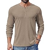 COOFANDY Mens Henley Shirts Long Sleeve Lightweight Buttons T-Shirts Casual Basic Pullover Top