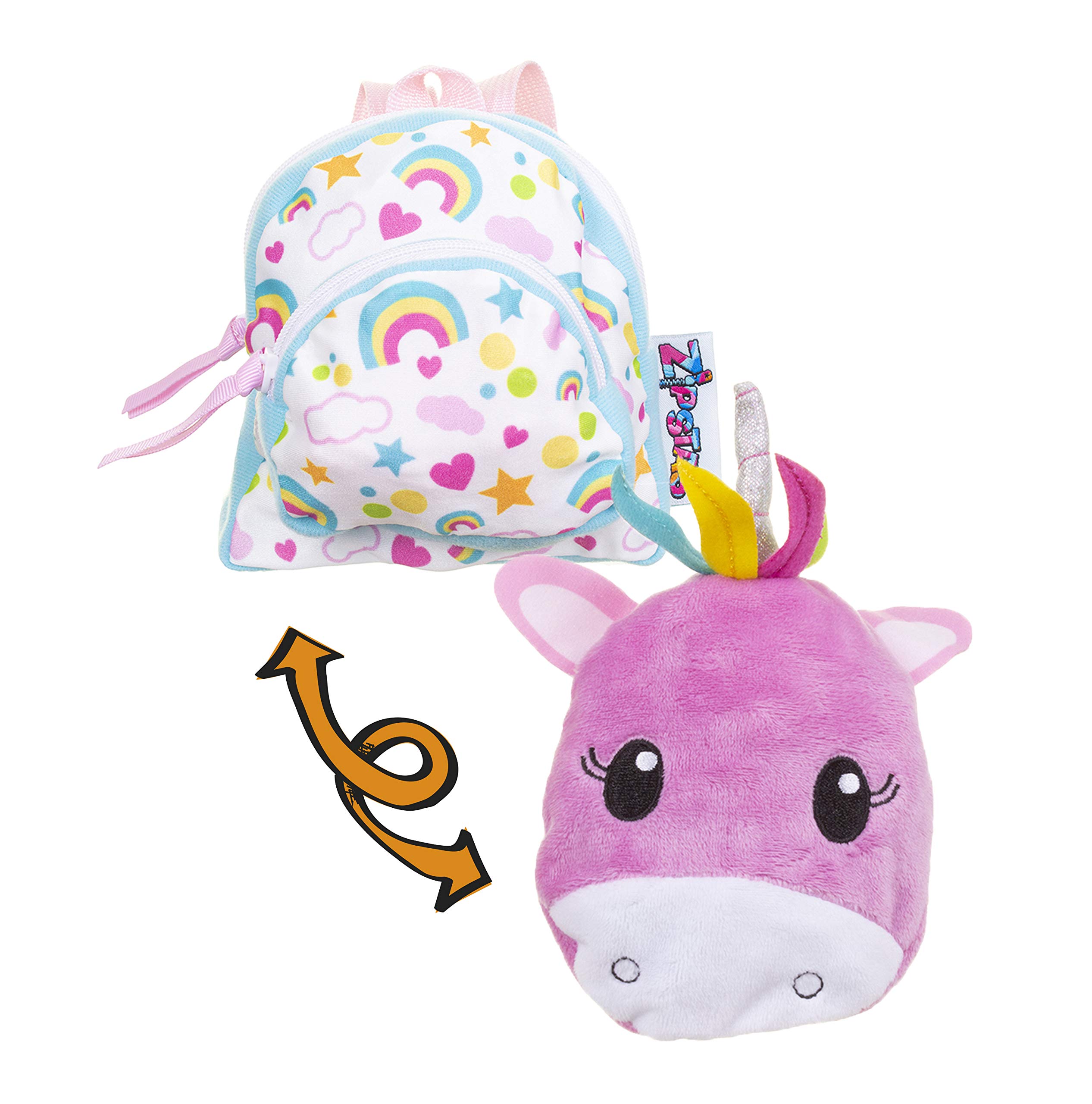 Zipstas Unicorn 2-in-1 toddler backpack. Rucksack that transforms into a unicorn teddy bear.