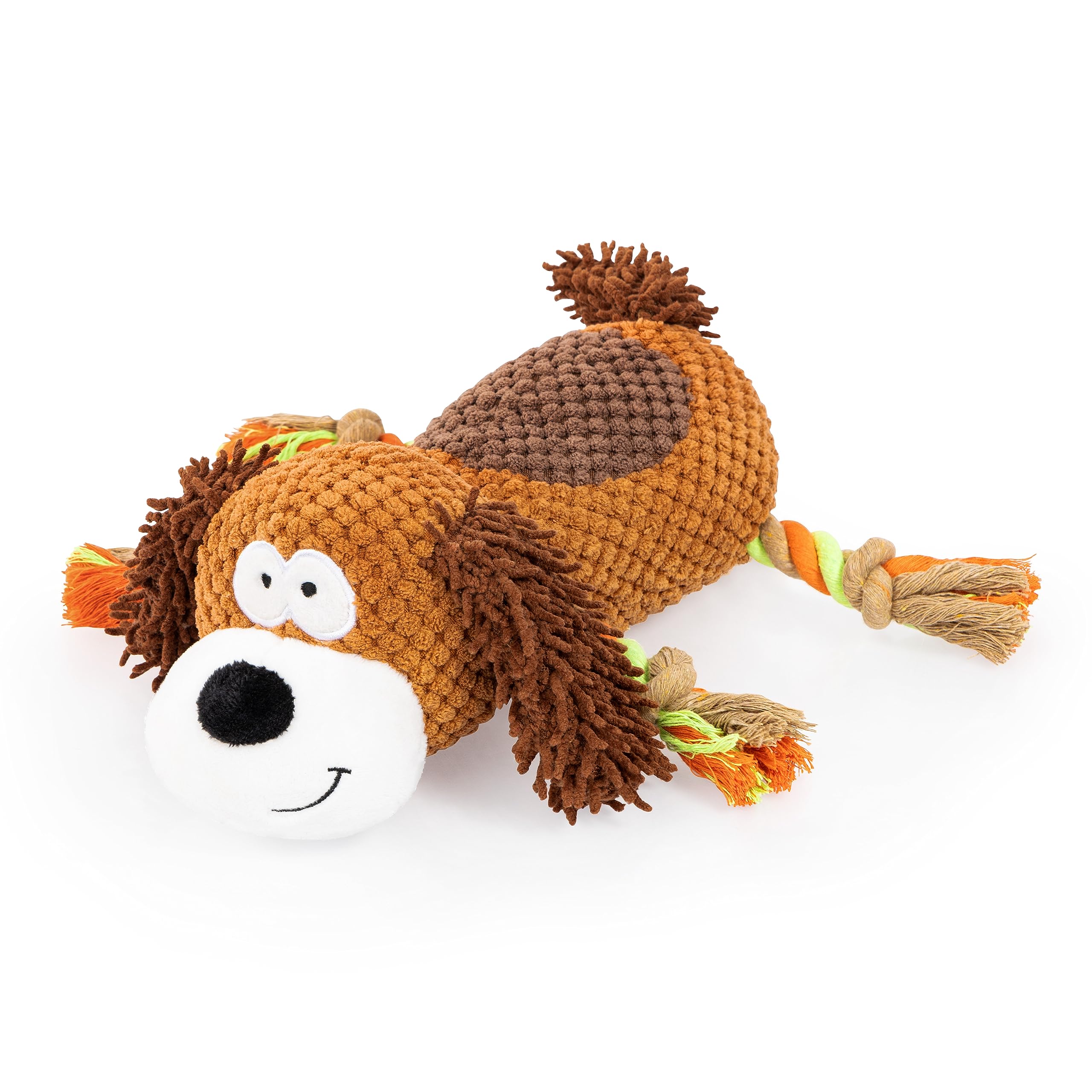 Bayer Design EDUPET 06013AA Dog toy dog plush with rope, squeaking