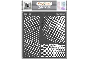 CrafTreat Geometric Wall Stencils for Painting on Wood, Wall, Tile, Canvas, Paper, Fabric and Floor - Halftone Circles Pattern Stencil - 12x12 Inches - Reusable DIY Art and Craft Stencils