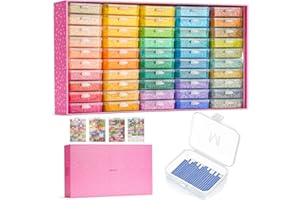 Maxuni 50pcs Diamond Painting Trays with Lids - Thickened Diamond Art Storage Containers, Stackable Diamond Art Trays, Painting Organizer Accessories for 5D Art Beads Storage & Line-Up