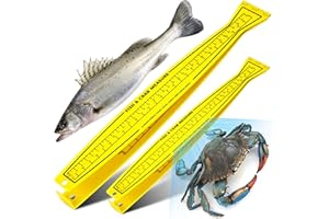 AOEFYKP 2 Pcs 6mm (1/4") Thick Folding Fish Measuring Board for Fish and Crabs, 32" (81cm) Double-Sided Fish Ruler for Kayak Anglers and Outdoor Fishing, Lightweight Bump Board Fishing Ruler for Fishing Gear