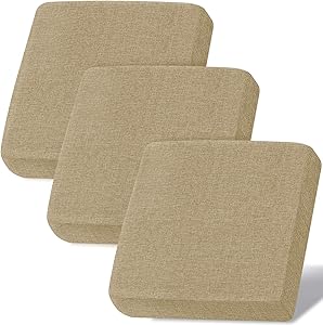 Naturoom Linen Couch Cushion Covers, Sofa Cover Sofa Furniture Protector Slipcover with Bottom Velcro, Soft Non-Slip Non-Wrinkle Non-Sticky Suitable for Chair Bench Settee Seat（Khaki，3 Pieces）