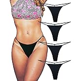 Cotton G String Thongs for Women T Back Gstring Underwear Seamless Panties Tangas Sexy 4 Pack Set
