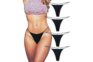 KUKU PANDA Cotton G String Thongs for Women T Back Gstring Underwear Seamless Panties Tangas Sexy 4 Pack Set