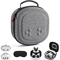 Hard Carrying Case for Meta Quest 3S, VR Gaming Headset and Touch Controllers Accessories Travel Case, Small Hard Shell Stora