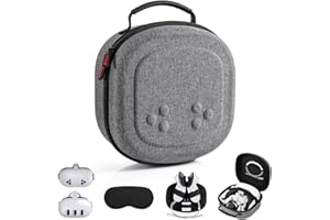 STARTRC GAMES Hard Carrying Case for Meta Quest 3S/Quest 3/Vision Pro, Hard Shell Travel Case Compatible with VR Headset, Touch Controllers and Other Accessories, Space Saving Design for Travel and Home Storage