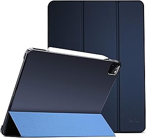 ProCase iPad Pro 12.9 Case 4th Generation 2020 & 2018, [Support Apple Pencil 2 Charging] Slim Stand Hard Back Shell Smart Cover for iPad Pro 12.9" 4th Gen 2020 / iPad Pro 12.9" 3rd Gen 2018 –Navy