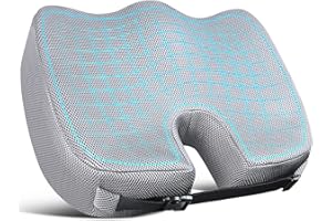 Dreamer Car Comfort Enhanced Seat Cushion - Breathable Mesh & Memory Foam Seat Cushion for Tailbone Pain Relief - Non-Slip Bottom,Car, Wheelchair, Office Chair Cushions (Mesh Cover,Gray)