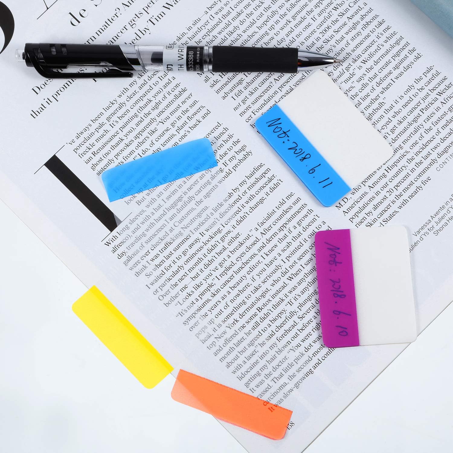 800 Pieces File Tabs Sticky Index Tabs, Writable and Repositionable Filing Tabs Flags for Pages or Book Markers, Reading Notes, Classify Files, 40 Sets (10 Colors, 2 Inch) : Office Products