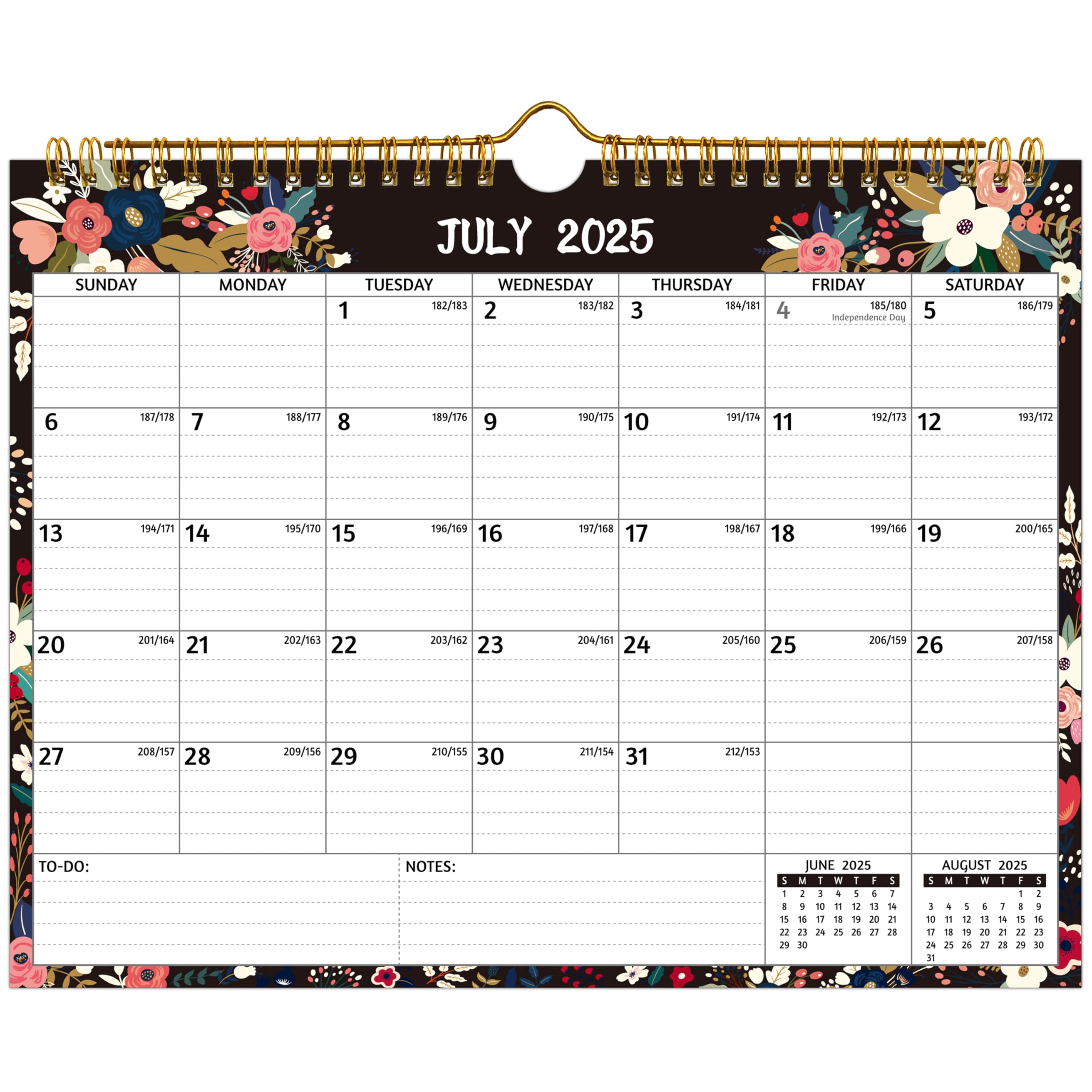 Photo 1 of Wall Calendar 2025-2026 – Jul. 2025 - Dec. 2026, 18 Monthly Calendar, 11 x 8.5 In, Small Calendar 2025-2026 Wall with Ruled Blocks, Thicker Paper, Holidays, To-do List ? Notes