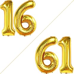 KatchOn, Giant Gold 16 Balloon Numbers - 40 Inch