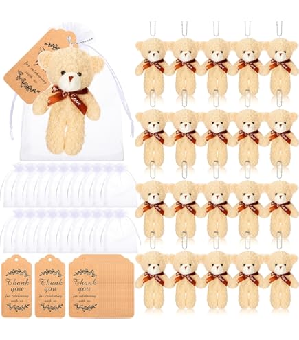 Amazon.com: Lenwen 60 Pcs Tiny Stuffed Bear Baby Shower