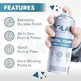 Polar Direct to Rust Metal Spray Paint Satin Silver 6x400ml Durable All-in-One view 3
