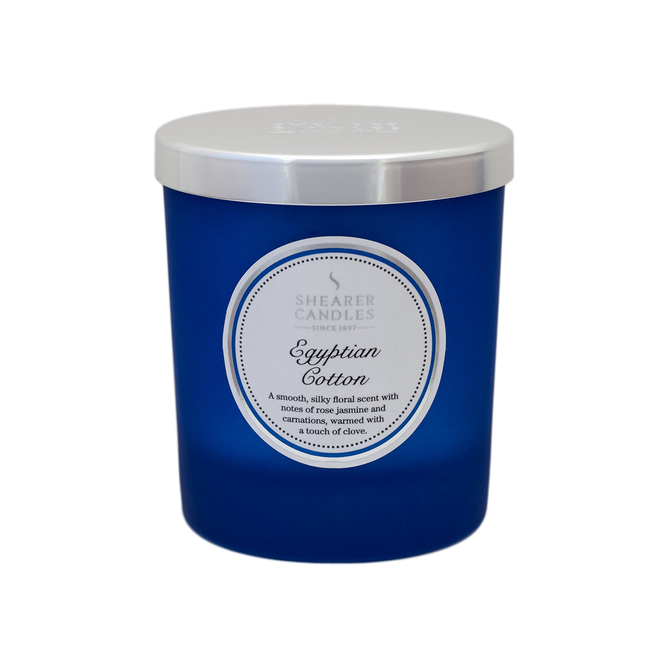 Shearer Candles Egyptian Cotton Scented Jar Candle with Silver Lid - Blue