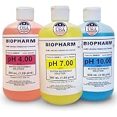 Biopharm pH 4.00, 7.00 &amp; 10.00 Calibration Buffer 3-Pack, 500 mL Each | NIST Traceable. COAs available. Values at 25C. 1.06 Pint Each. Reference Standard Solutions Compatible with All pH Meters
