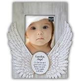 Abbey + CA Gift Guardian Angel Prayer Baby Photo Frame, Single Picture Frame for New Baby Gift, Hang or Stand, 4x6 Inch Photo