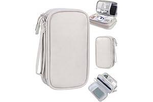 Travel Cable Organizer Pouch, Bag Organizer Pouches, Double Layers All-in-Ones Storage Bags, Double-Zipper Layers for Cables,