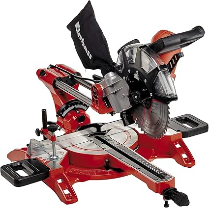 Einhell Scie A Onglet Radiale Tc Sm 2534 1 Dual Puissance Max 2350 W Systeme De Glissiere Integre Tete De Scie Inclinable Butee De Piece Laser Avec Lame Aux Carbures De Tungstene Precise Amazon Fr