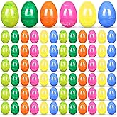 60 Pcs 3.15" Painted Easter Eggs Jumbo Large Plastic Eggs Fillable Large Colorful Easter Eggs for Easter Theme Party Favor, Basket Stuffers Fillers, Easter Hunt Game Toys