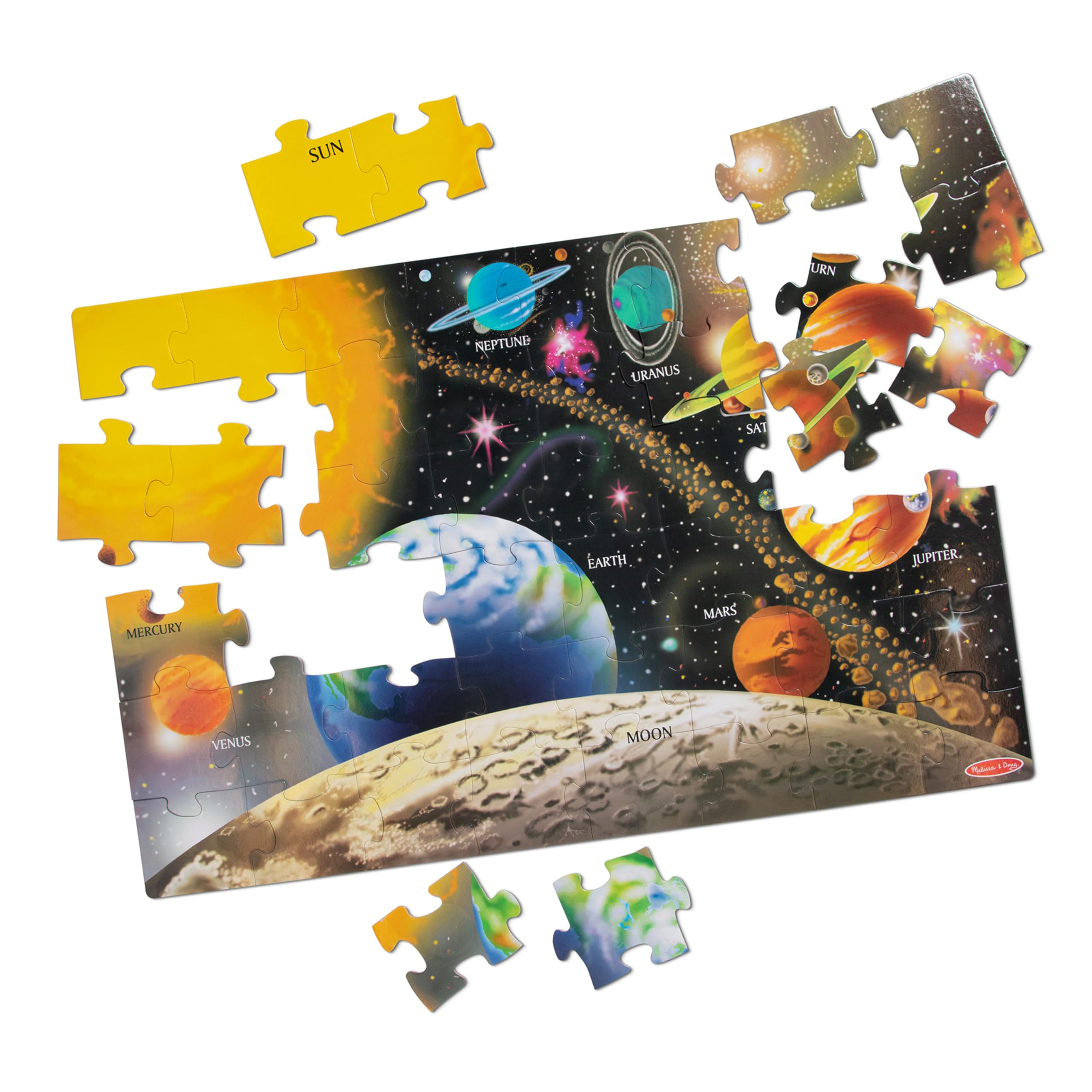 Melissa & Doug Solar System Floor Puzzle, 48 pc Jumbo Jigsaw Puzzle, Educational Screen Free Activity for Toddler, Preschoolers and Kids Ages 3+ (2 x 3 Feet) - FSC Certified