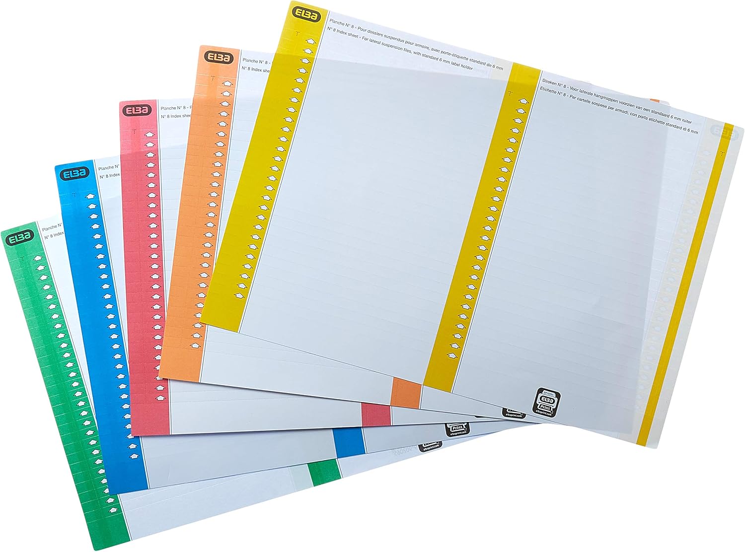 L'Oblique AZ 10 Sheets Filing Cabinet Labels Assorted Colours, ASSORTIS 5 COULEURS, N°8 - Image 3