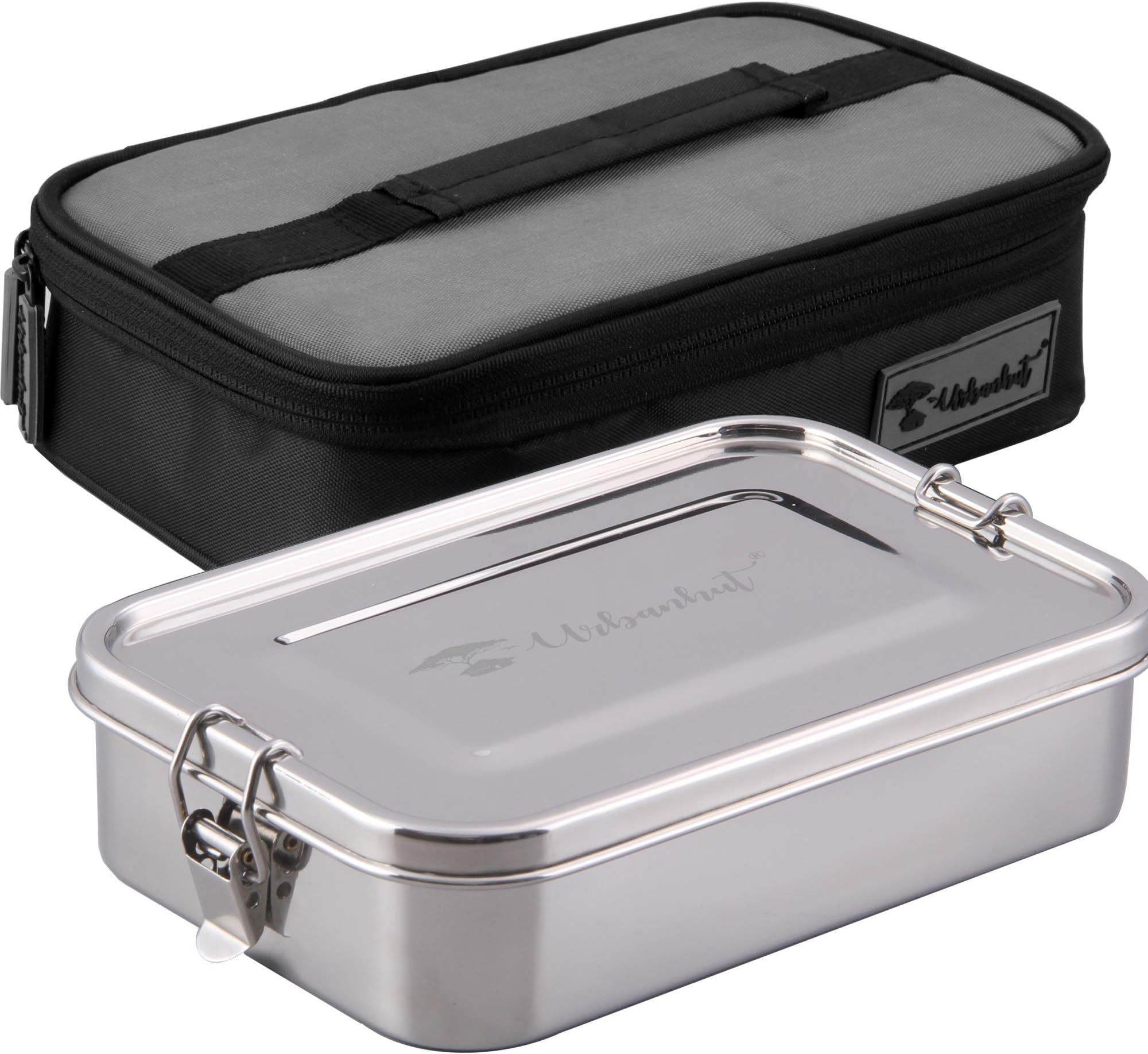 Stainless Steel Bento Box for Adults - Kids, Wide Divided Eco Lunch Food Containers, Plastic Free Metal Boxes Tiffin Lunchbox with Lunch Bag for Salad, Meat, Veggies (Solo)