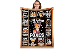 KIEETLAN Fox Gifts for Girls and Women – Just a Girl Who Loves Fox Blanket, Cute Fox Lover Gift for Birthday or Christmas, Soft Cozy Throw Blanket 40"x50"