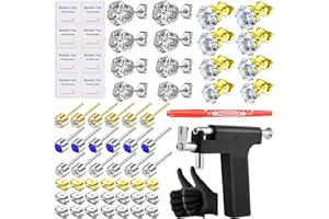 ZYGC Self Ear Piercing Gun Kit-Professional Salon and Home Use Peircings Gun Tools Kit With 17 Pairs of Diamond Stud Earrings Set For Ear Nose Lip Piercing