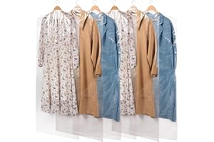 Belinlen 50pack 72inch Long Clear Garment Bags Plastic Dust Cover Bags Dry Cleaner Plastic Clothing Cover for Suits, Gowns, C