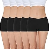 Sudally Boy Shorts Underwear for Women, Seamless Nylon Stretch No Show Boyshort Panties Boxer Briefs Packs