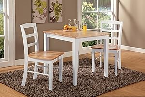 International Concepts 30 by 30-Inch Dining Table with 2 Ladder Back Chairs, Set of 3