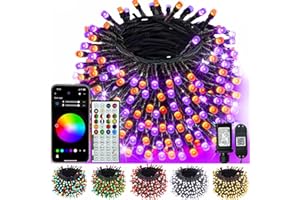 BHCLIGHT Smart Color Changing Halloween Lights with Remote & APP, 95FT 240LED RGB Dimmable Christmas String Lights, Waterproof Fairy Twinkle Lights for Outdoor Indoor Christmas Tree Party Wedding Decoration