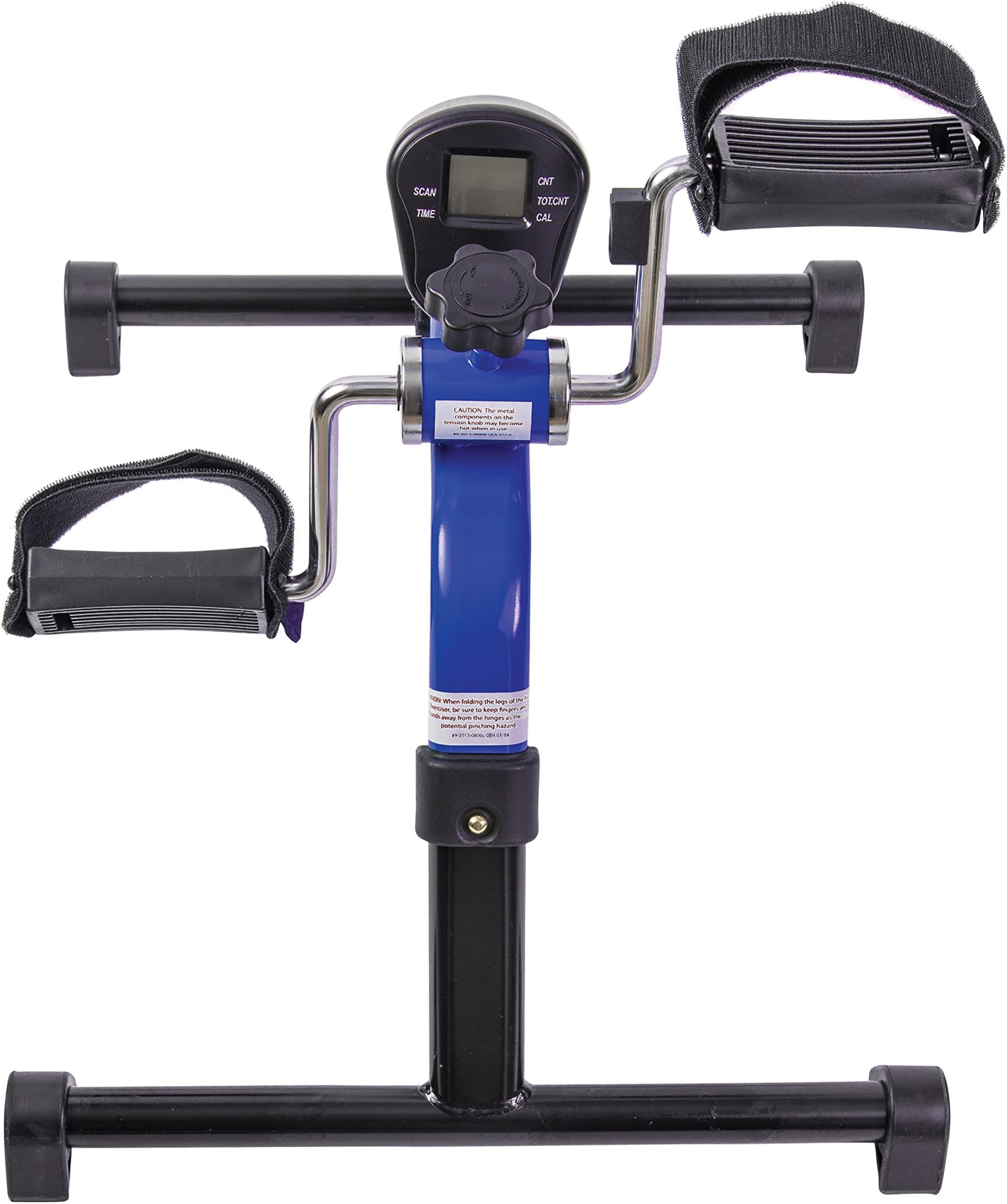 HealthSmart Lightweight Pedal Exerciser with Folding Legs and Digital Monitor Display for Exercising Arms and Legs, Blue
