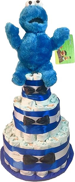 cookie monster diaper cake