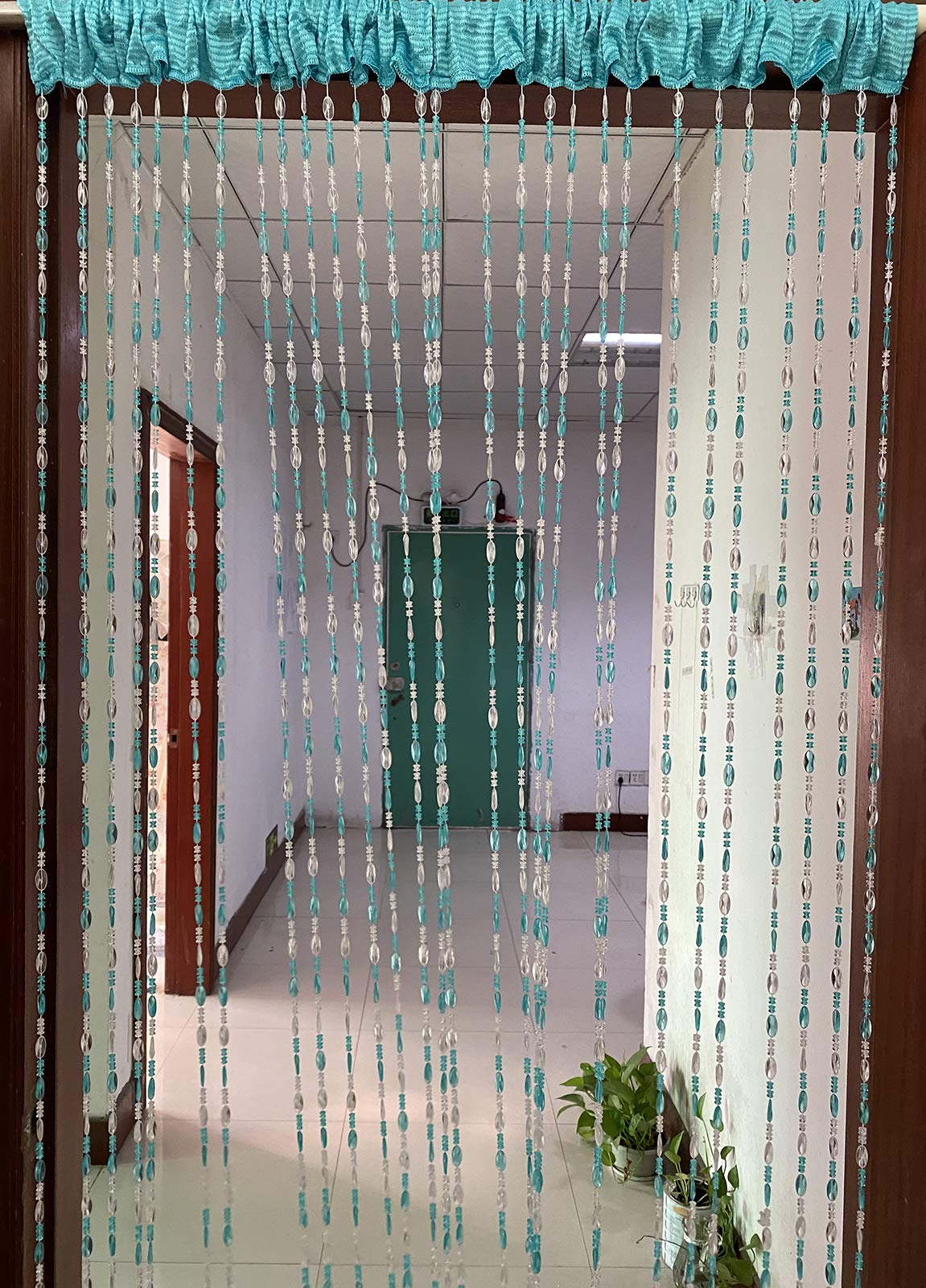 ZiDeTang Acrylic Beaded Door Curtain Décor Tassel Room Divider Curtain for Doorway (Blue, 100cm by 195cm)