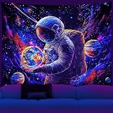 NYZE Astronaut Space Tapestry for Bedroom, Glow in the Dark Room Decor Wall Tapestries, Cool Galaxy Planet Wall Hanging, Wall Hanging for Men Guys Gamer Room Dorm Living Room 59in×51in