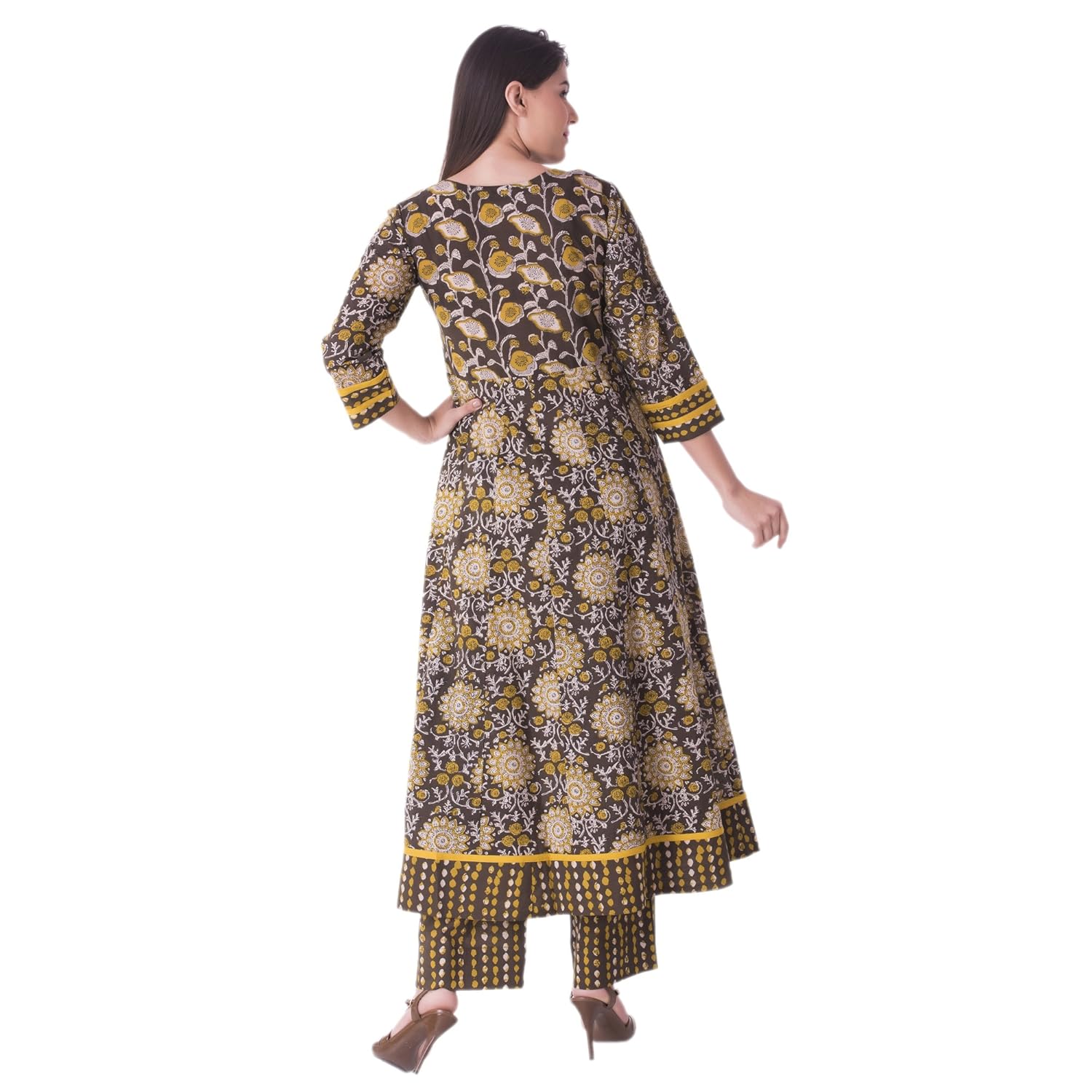 khushal k women's cotton printed kurta with palazzo pant set