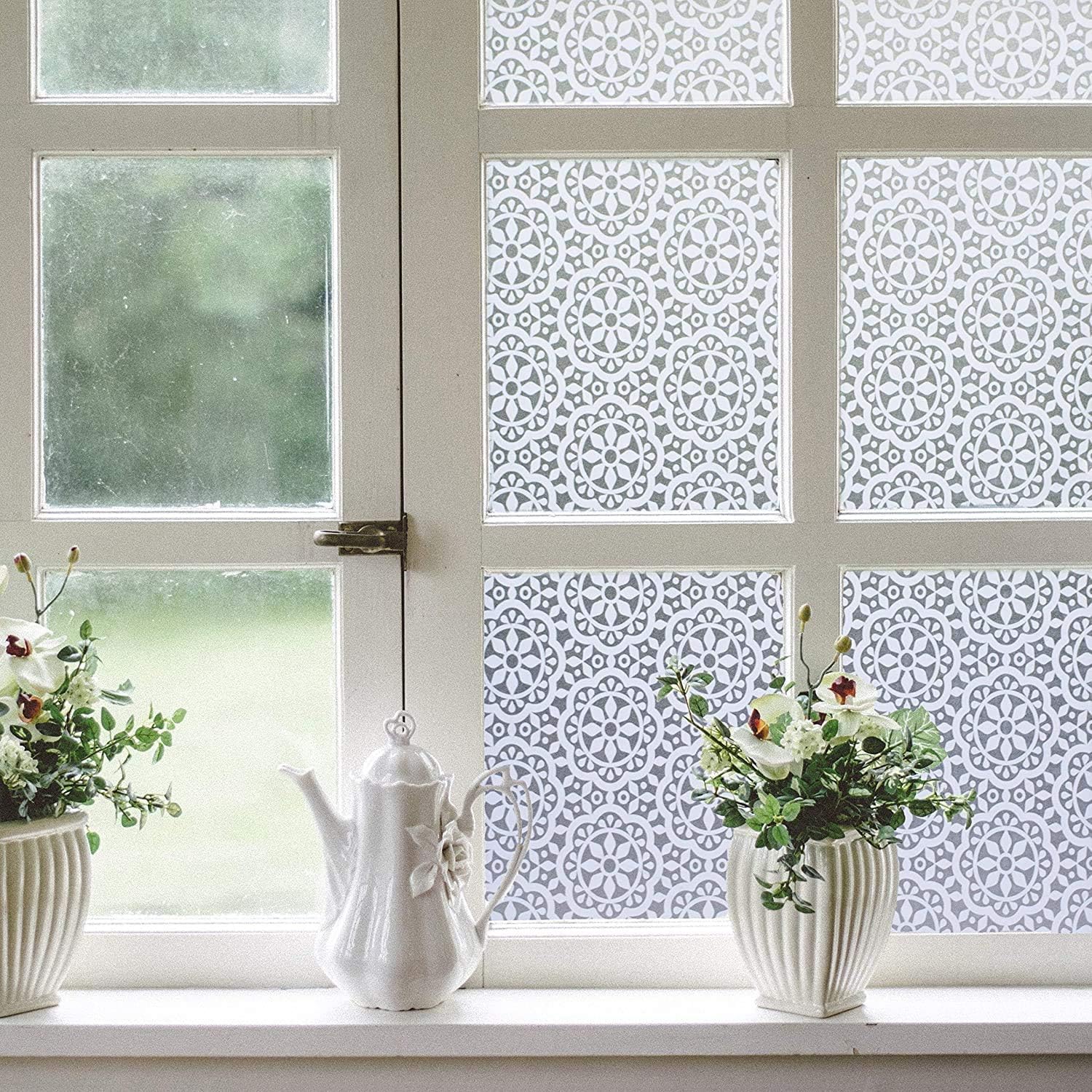Lifetree Frosted Window Film Privacy Film for Glass Windows 90x200cm, Static Cling Decorative Snowflake Pattern - Image 4