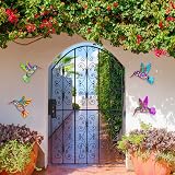 OFFCUP 4 Pack Metal Hummingbird Wall Art Outdoor Decor Rainbow Colorful view 7