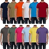 SOCKS'NBULK 12 Pack Wholesale Mens Soft Cotton Slim Fit Crew Neck Short Sleeve T-Shirts Mix Colors Bulk Size