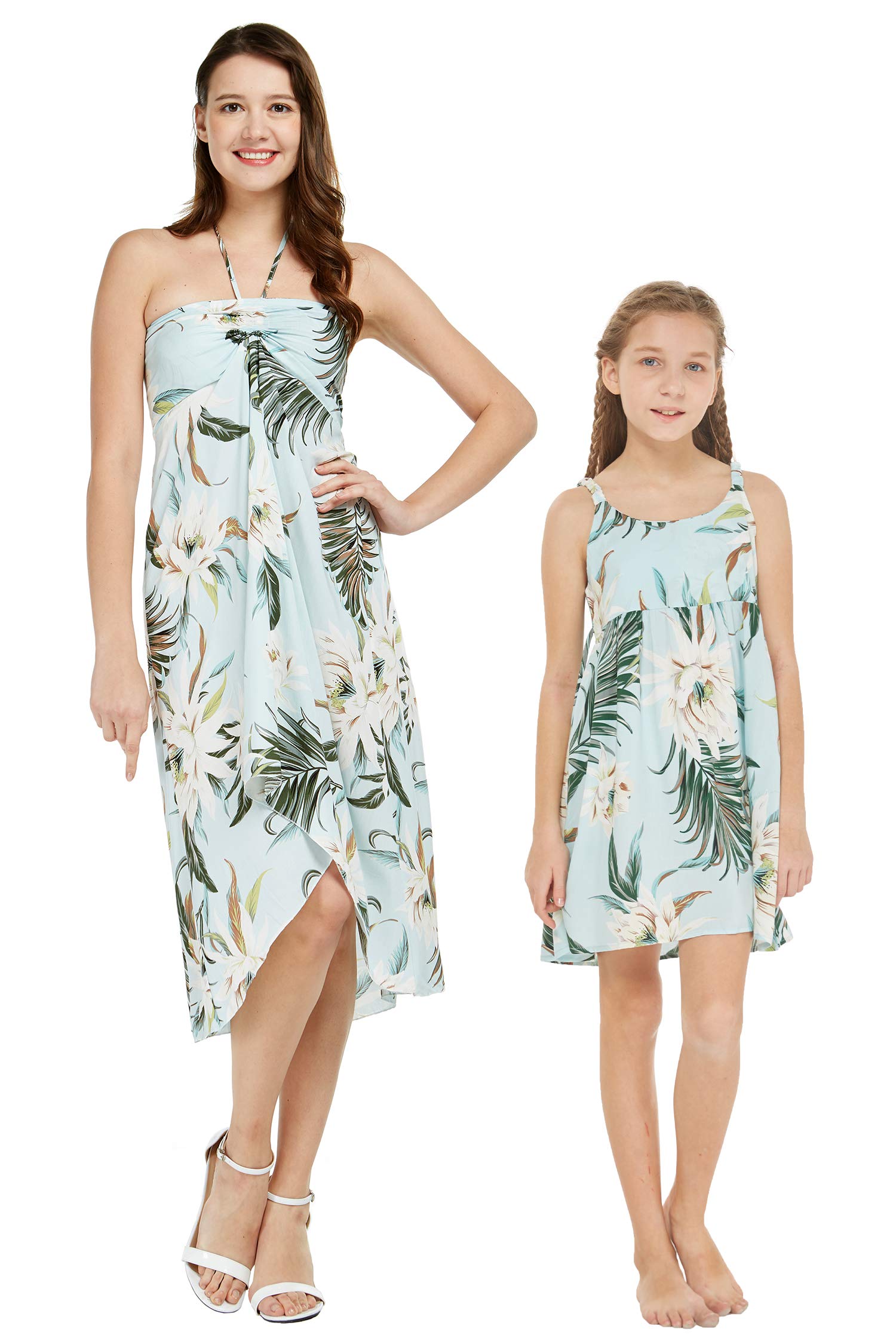 Matching Hawaiian Luau Mother Daughter Halter and
