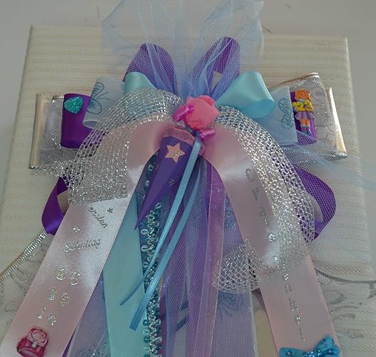 Schultütenschleife mit Mini Schultüte als Deko - personalisiert ! Nach Wunsch !