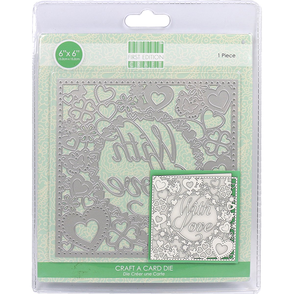 First Edition FEDIE169 Dies Card with Love Crafting, Create Perfect, Use with Most Die Machines, (Steel, Magnetic Storage, Cuts Paper, Cardstock & 2mm Foam)