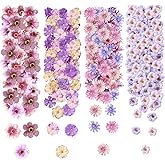 Cindeer 217 Pcs Small Fake Flowers Heads for Crafts Bulk Mini Silk Artificial Flower for Decoration Small Faux Flower Heads Fabric Daisy Buds Floral for Crafts DIY Wedding Party(Purple Series)